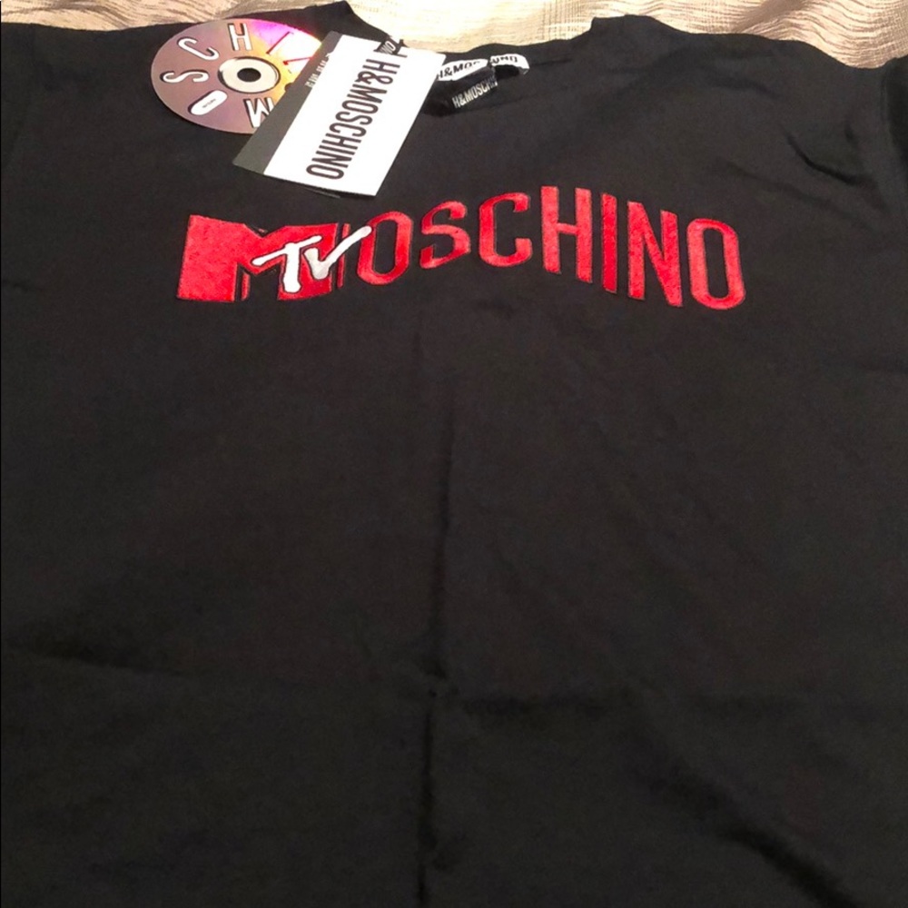 H&M Moschino black MTV T-shirt